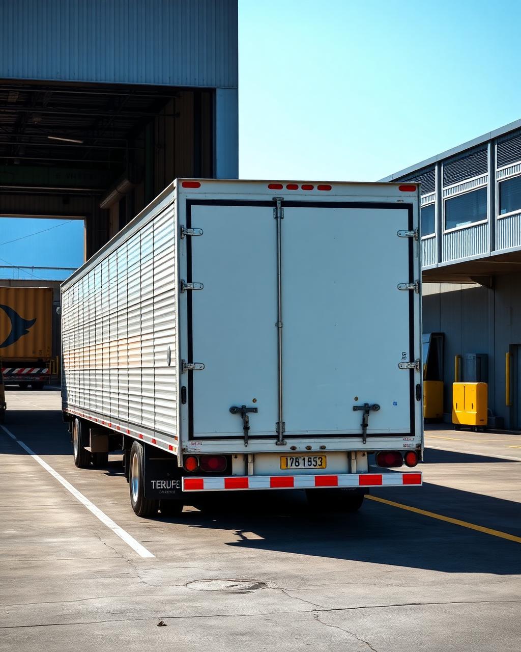 53-foot container at a loading dock for textile recycling
